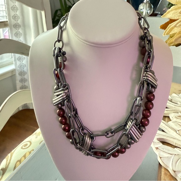 Sabika Beaded Chainlink Chunky Winter 2010 Necklace - Picture 6 of 11